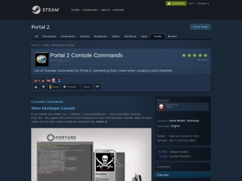 Guide :: Portal 2 Console Commands - Steam Community