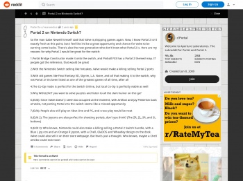 Portal 2 on Nintendo Switch? : Portal - Reddit