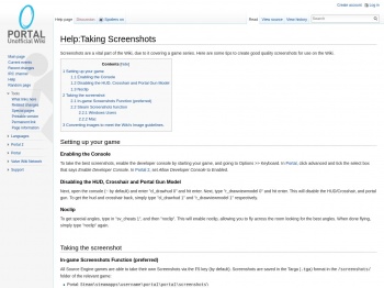 Help:Taking Screenshots - Portal Wiki