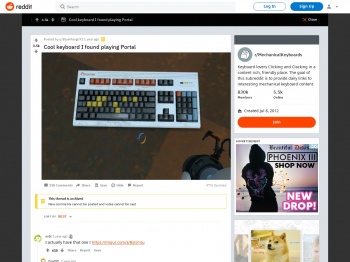 Cool keyboard I found playing Portal - MechanicalKeyboards
