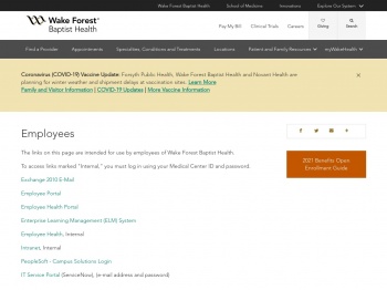 Employees | Wake Forest Baptist Health