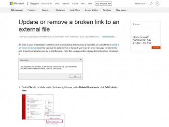 Update or remove a broken link to an external file - PowerPoint