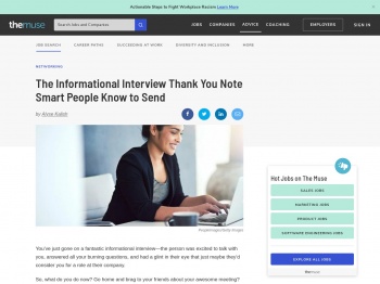 An Informational Interview Thank You Note Template | The Muse