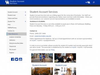 University of Kentucky Student Account Services | University of ...