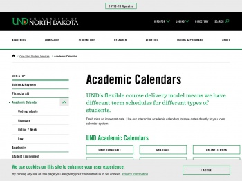 Academic Calendars | University of North Dakota
