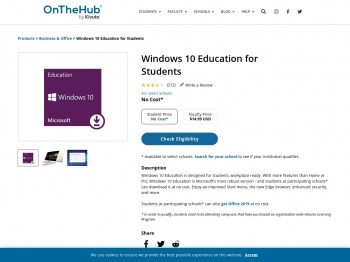 Download Windows 10 Education at No Cost - OnTheHub