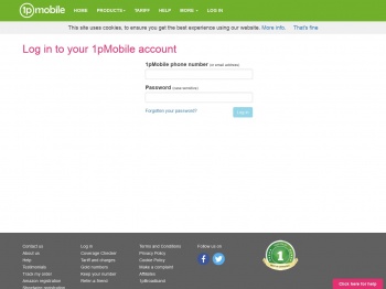 Log in to your 1pMobile account