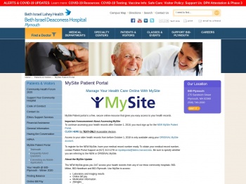MySite Patient Portal - Beth Israel Deaconess Hospital-Plymouth