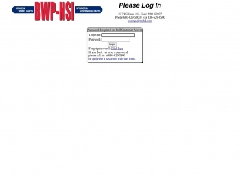 BWP-NSI Login Page