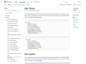 Get-Team (MicrosoftTeamsPowerShell) | Microsoft Docs