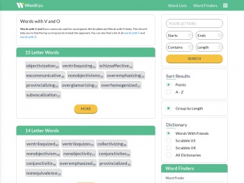 Words with V and O - Word Finder