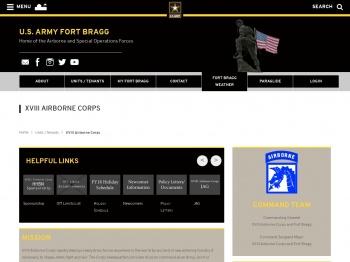 XVIII Airborne Corps :: Fort Bragg - US Army Garrisons
