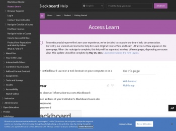 Access Learn | Blackboard Help