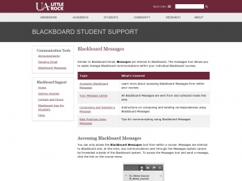 Blackboard Messages - Blackboard Student Support