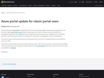 Azure portal update for classic portal users | Azure updates ...