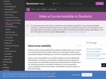 Make a Course Available to Students | Blackboard Help