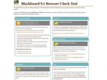 Blackboard Browser Check