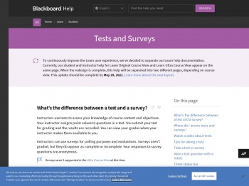 Tests and Surveys | Blackboard Help