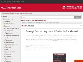 Faculty - Connecting LaunchPad with Blackboard