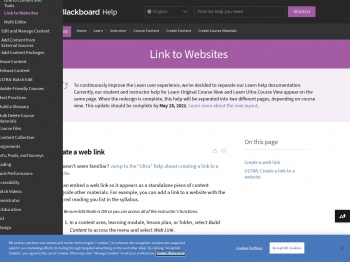 Link to Websites | Blackboard Help