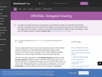 ORIGINAL: Delegated Grading | Blackboard Help