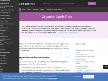 Organize Grade Data | Blackboard Help