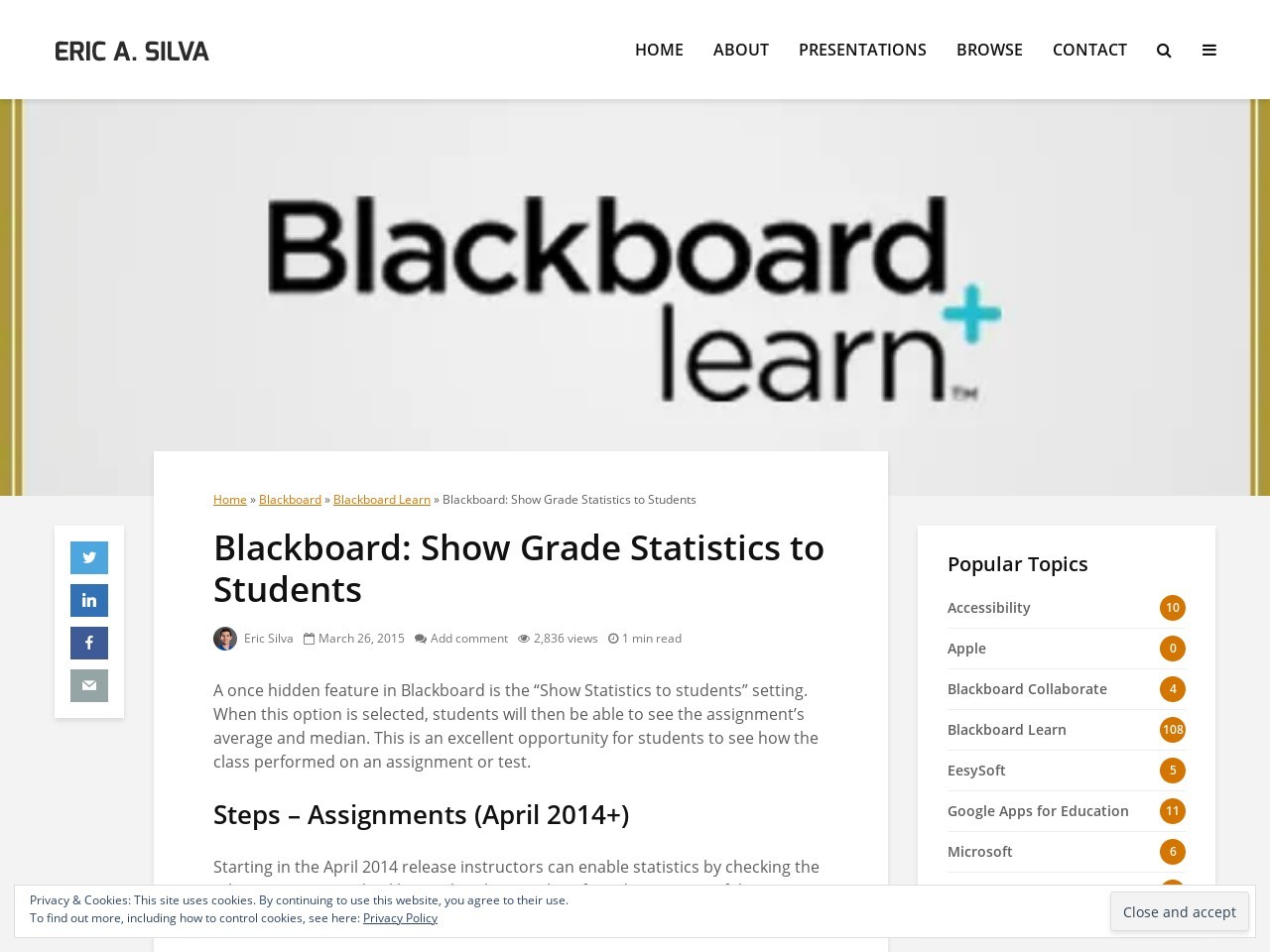 Blackboard: Show Grade Statistics to Students | Eric A. Silva