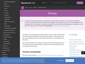 Groups | Blackboard Help