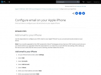 Configure email on your Apple iPhone - AT&T Email Support
