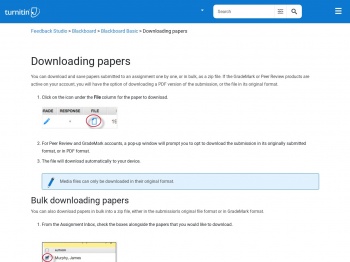 Downloading papers | Blackboard Basic - Turnitin Help