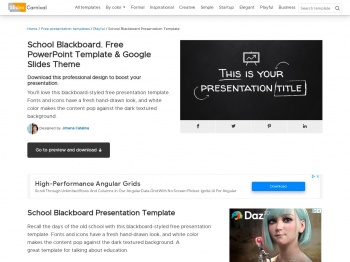 School Blackboard. Free PowerPoint Template & Google ...