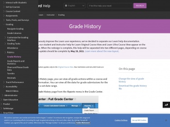 Grade History | Blackboard Help