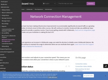 Network Connection Management | Blackboard Help