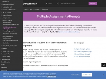 Multiple Assignment Attempts | Blackboard Help