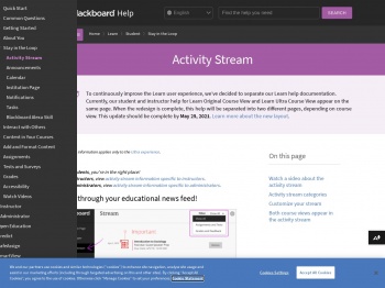 Activity Stream | Blackboard Help