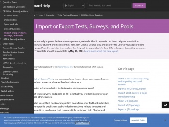 Import or Export Tests, Surveys, and Pools | Blackboard Help