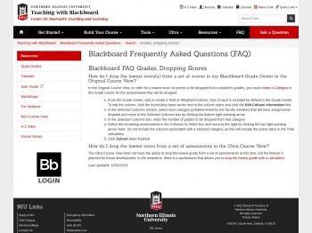 Grades, Dropping Scores - Blackboard FAQ