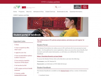 FIC - Student portal & handbook - Fraser International College