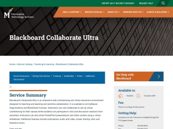 Blackboard Collaborate Ultra - Information Technology Services