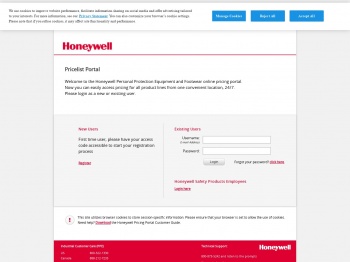 Login - User Portal - Honeywell Safety Products