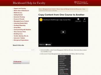 Copy Content from One Course to Another · Blackboard Help ...