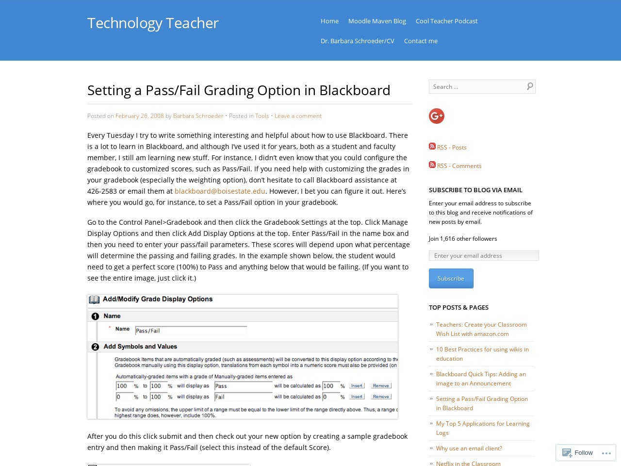 Setting a Pass/Fail Grading Option in Blackboard | Technology ...