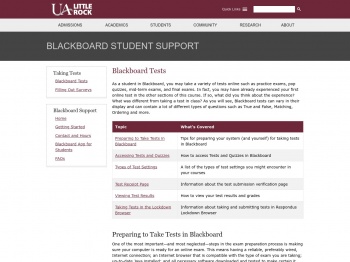 Blackboard Tests - Blackboard Student Support