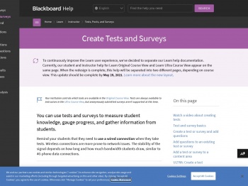 Create Tests and Surveys | Blackboard Help