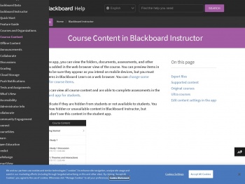 Course Content in Blackboard Instructor | Blackboard Help