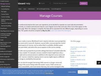 Manage Courses | Blackboard Help