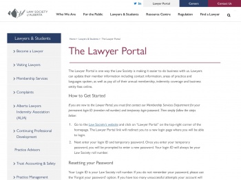 The Lawyer Portal – Law Society of Alberta