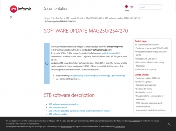 Software update MAG250/254/270 - Infomir