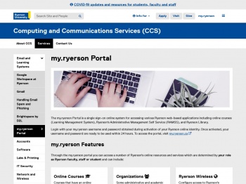 my.ryerson Portal - Computing and Communications Services ...