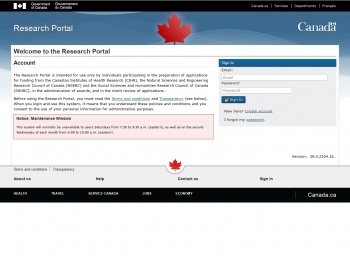Research Portal Login Page